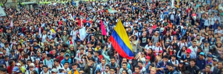 Protesto na Colômbia. Foto: PST-Colômbia