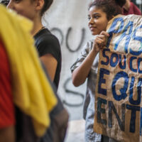 10/03/2016 - PORTO ALEGRE, RS - Cotistas realizam ato contra o indeferimento das cotas pela UFRGS / Universidade Federal do Rio Grande do Sul / reitoria | Foto: Joana Berwanger/Sul21