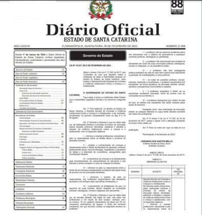 Diário Oficial de Santa Catarina, 08 de fevereiro de 2023