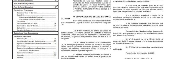Diário Oficial de Santa Catarina, 08 de fevereiro de 2023